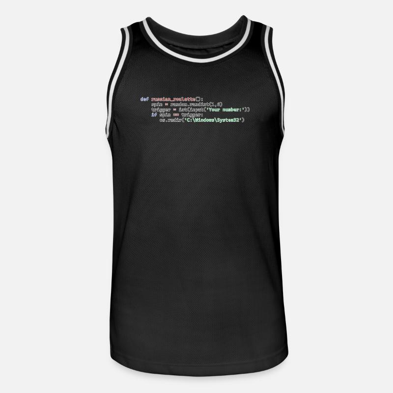 Python Russisches Roulette - Männer Basketball-Trikot - Schwarz/Weiß