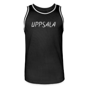 Uppsala Sweden Grunge-Stil-Pinsel - Männer Basketball-Trikot - Schwarz/Weiß - Vorne - AI Model Male 185 dark (185cm)