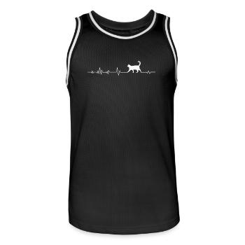 Katze Katzen - Männer Basketball-Trikot - Schwarz/Weiß - Vorne - AI Model Male 185 dark (185cm)