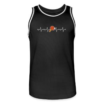 Tischtennisspieler Herzschlag Tischtennis - Männer Basketball-Trikot - Schwarz/Weiß - Vorne - AI Model Male 185 dark (185cm)