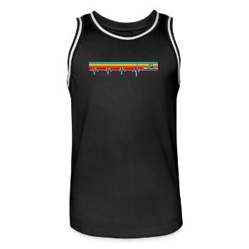 Jetski am Puls des Meeres - Männer Basketball-Trikot - Schwarz/Weiß - Vorne - AI Model Male 185 dark (185cm)