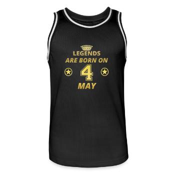 legends born geschenk geburtstag MAY 4 - Männer Basketball-Trikot - Schwarz/Weiß - Vorne - AI Model Male 185 dark (185cm)
