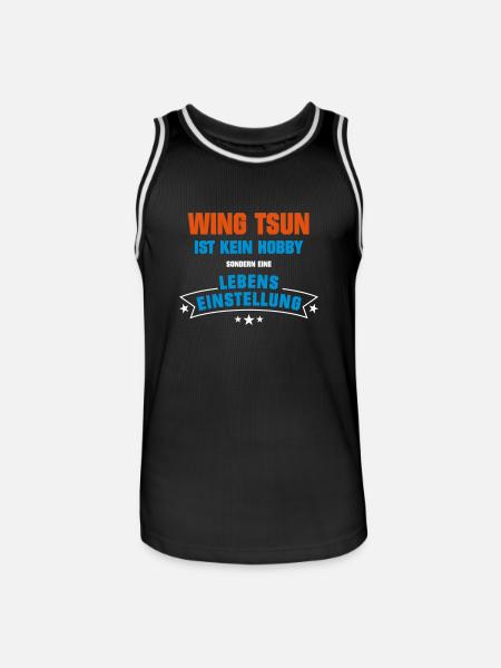 WingTsun Sportart - Männer Basketball-Trikot - Schwarz/Weiß