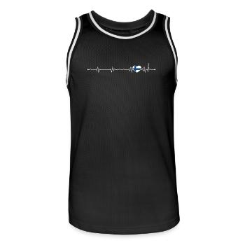 Finnish Heartbeat Nordic Line - Men's Basketball Jersey - black/white - Front - AI Model Male 185 dark (185cm)