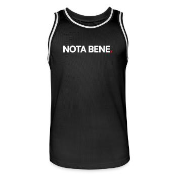 NOTA BENE | Minimalist humor expression - Men's Basketball Jersey - black/white - Front - AI Model Male 185 dark (185cm)