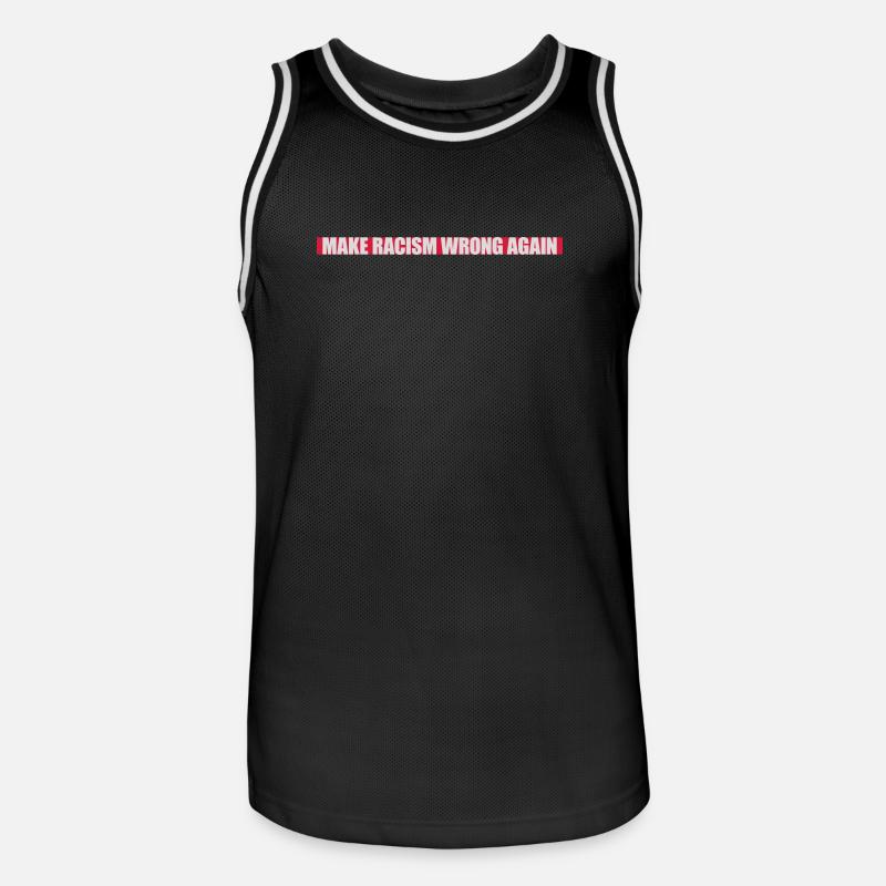 make racism wrong again - Männer Basketball-Trikot - Schwarz/Weiß