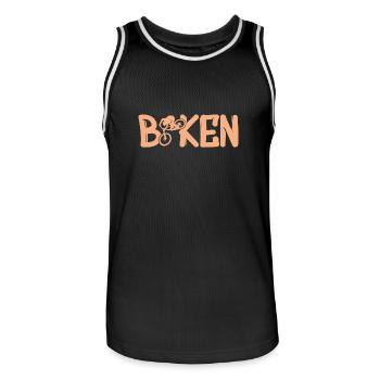 Downhill mountain bike extrem sport - Männer Basketball-Trikot - Schwarz/Weiß - Vorne - AI Model Male 185 dark (185cm)