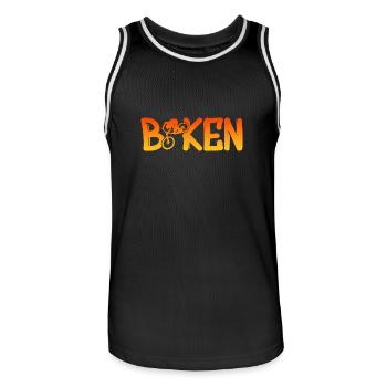 Fahrrad Bike Biker - Männer Basketball-Trikot - Schwarz/Weiß - Vorne - AI Model Male 185 dark (185cm)