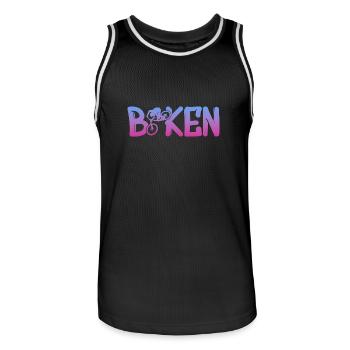 biken fahrrad downhill - Männer Basketball-Trikot - Schwarz/Weiß - Vorne - AI Model Male 185 dark (185cm)