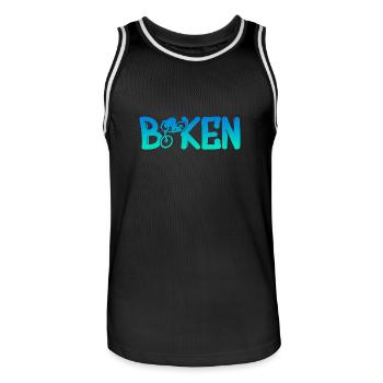 Fahrrad Bike Biker - Männer Basketball-Trikot - Schwarz/Weiß - Vorne - AI Model Male 185 dark (185cm)