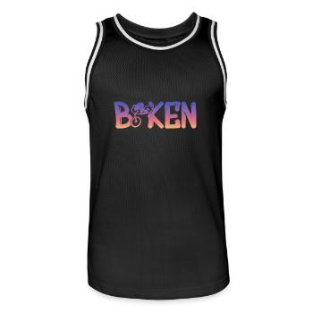 Biken - Männer Basketball-Trikot - Schwarz/Weiß - Vorne - AI Model Male 185 dark (185cm)