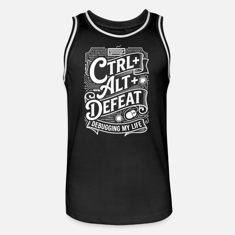 CTRL ALT DELETE Debugging My Life - Männer Basketball-Trikot - Schwarz/Weiß
