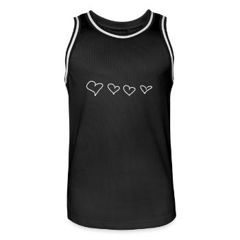 vier Herzen symbol liebe - Männer Basketball-Trikot - Schwarz/Weiß - Vorne - AI Model Male 185 dark (185cm)