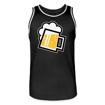 Chope à bière bavaroise (bière / chope à bière / R / / / 3C) - Maillot de basket Homme - noir/blanc - Devant - AI Model Male 185 dark (185cm)