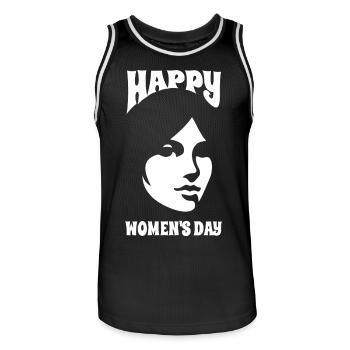 Happy Women's Day - Gift - Men's Basketball Jersey - black/white - Front - AI Model Male 185 dark (185cm)
