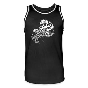 BMX Vélo / 01_weiß - Maillot de basket Homme - noir/blanc - Devant - AI Model Male 185 dark (185cm)