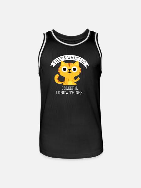 I sleep and know things - Lustiger Katzen Spruch - Men's Basketball Jersey - black/white