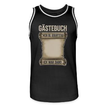 88. Geburtstag Gästebuch - Männer Basketball-Trikot - Schwarz/Weiß - Vorne - AI Model Male 185 dark (185cm)