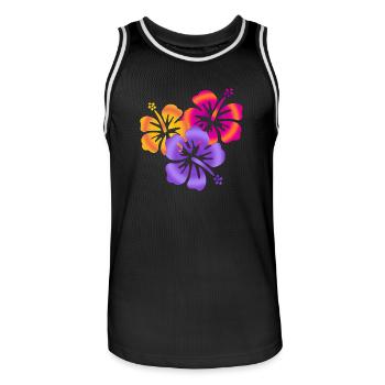Hibiscus Drilling - Männer Basketball-Trikot - Schwarz/Weiß - Vorne - AI Model Male 185 dark (185cm)