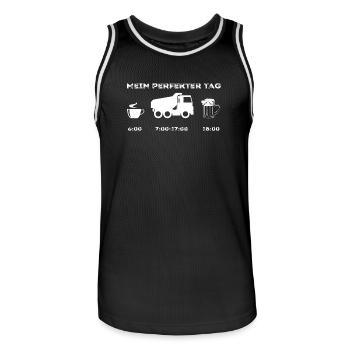 Mein perfekter Tag Kipperfahrer - Männer Basketball-Trikot - Schwarz/Weiß - Vorne - AI Model Male 185 dark (185cm)