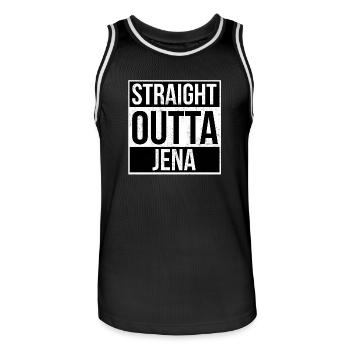 Straight Outta Jena - Maillot de basket Homme - noir/blanc - Devant - AI Model Male 185 dark (185cm)