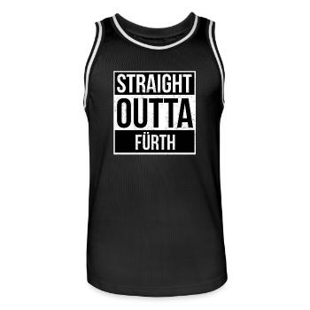 Straight Outta Fürth - Maillot de basket Homme - noir/blanc - Devant - AI Model Male 185 dark (185cm)