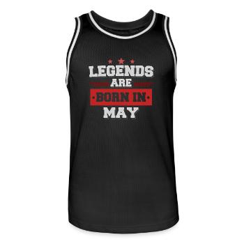 Legend are born in May - Männer Basketball-Trikot - Schwarz/Weiß - Vorne - AI Model Male 185 dark (185cm)
