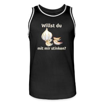 Knoblauch Knobi stinken Liebe Geschenk - Männer Basketball-Trikot - Schwarz/Weiß - Vorne - AI Model Male 185 dark (185cm)