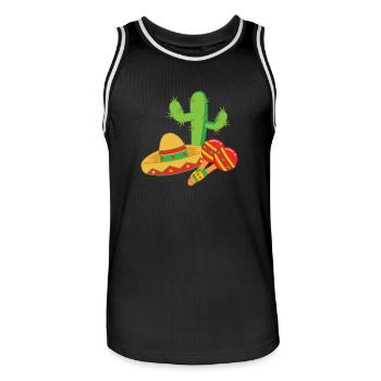 Mexique - T-SHIRT - Maillot de basket Homme - noir/blanc - Devant - AI Model Male 185 dark (185cm)