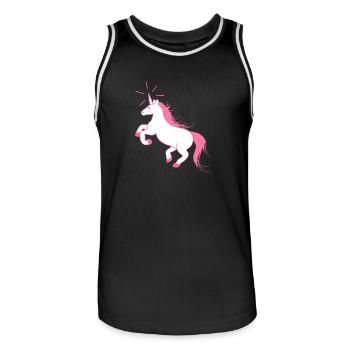 Incroyable Unicorn - La dernière licorne - Maillot de basket Homme - noir/blanc - Devant - AI Model Male 185 dark (185cm)