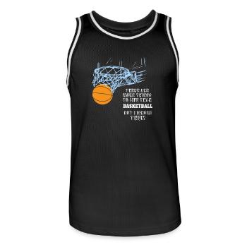 sport de basket-ball chemise - drôle passe-temps en disant - Maillot de basket Homme - noir/blanc - Devant - AI Model Male 185 dark (185cm)