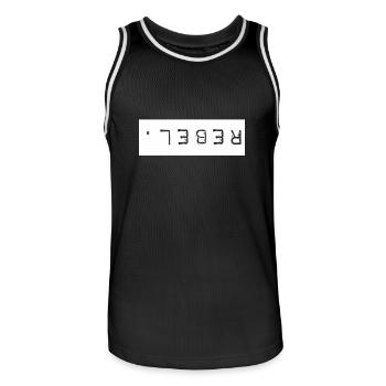 Statement shirt, rebel! - Men's Basketball Jersey - black/white - Front - AI Model Male 185 dark (185cm)