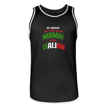 Italian Italian accent Italian Mama - Men's Basketball Jersey - black/white - Front - AI Model Male 185 dark (185cm)