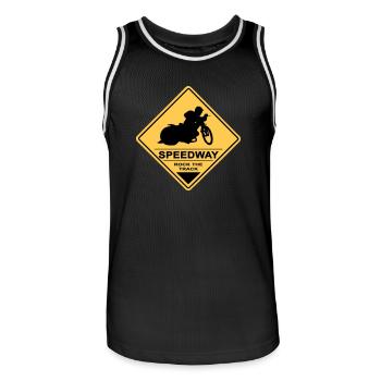 Speedway - Men's Basketball Jersey - black/white - Front - AI Model Male 185 dark (185cm)