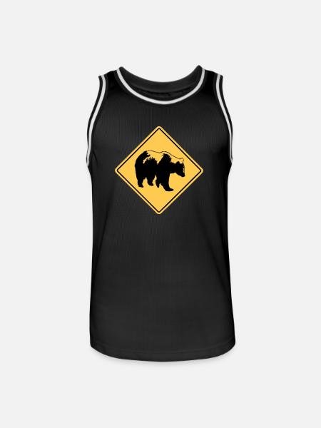 Grizzly Road Sign - Männer Basketball-Trikot - Schwarz/Weiß