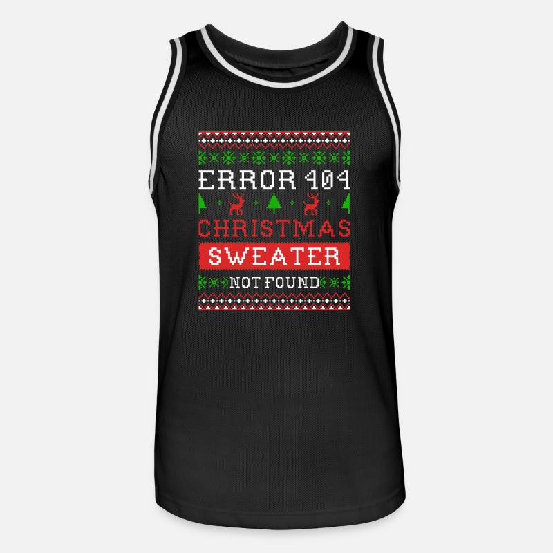 Error 404 Christmas sweater not found Ugly Sweater - Basketballdrakt for menn - svart/hvit