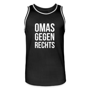 OMAS GEGEN RECHTS - Männer Basketball-Trikot - Schwarz/Weiß - Vorne - AI Model Male 185 dark (185cm)