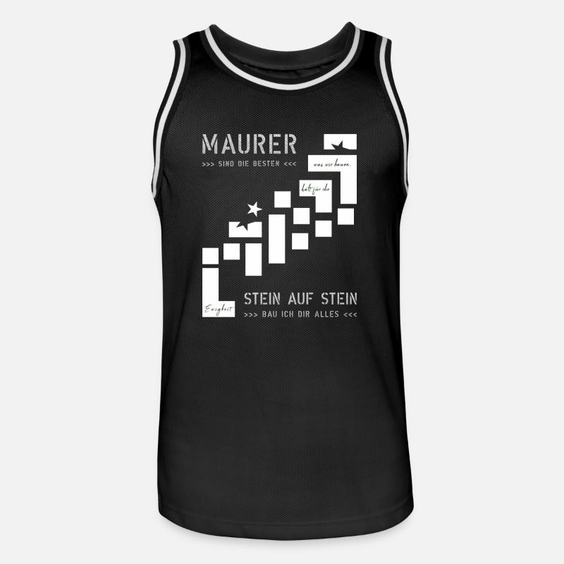 Mur Construction Construction Maison Constructeur - Maillot de basket Homme - noir/blanc