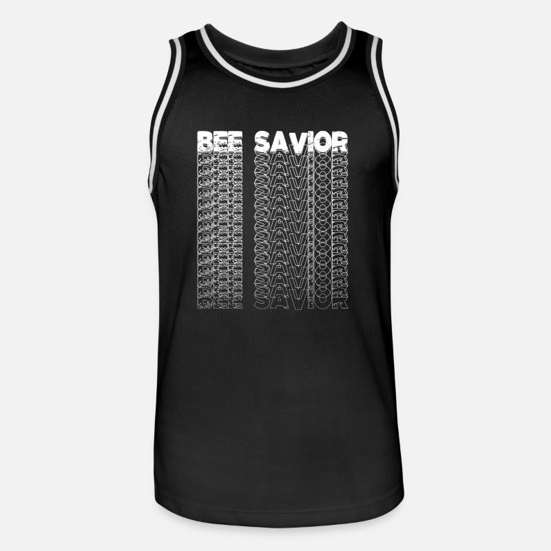 bee-friendly plants statement present idea - Männer Basketball-Trikot - Schwarz/Weiß