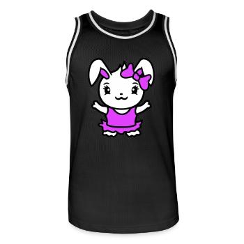 Lapin Fille Jolie Arc Femme Lapin Mignon Petit - Maillot de basket Homme - noir/blanc - Devant - AI Model Male 185 dark (185cm)