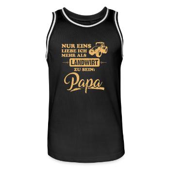 Landwirt-T-Shirt für Männer - Landwirt & Papa sein - Männer Basketball-Trikot - Schwarz/Weiß - Vorne - AI Model Male 185 dark (185cm)