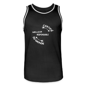 Meilleur Responsable cadeau noël - Maillot de basket Homme - noir/blanc - Devant - AI Model Male 185 dark (185cm)