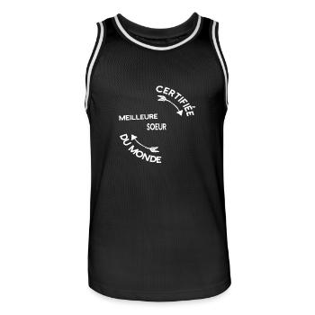 Meilleure Soeur cadeau noël - Maillot de basket Homme - noir/blanc - Devant - AI Model Male 185 dark (185cm)