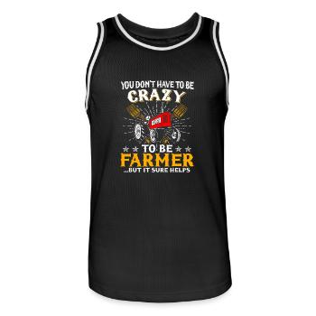 Tractor Shirt · Agriculture · It helps - Men's Basketball Jersey - black/white - Front - AI Model Male 185 dark (185cm)