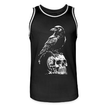 Schwarzer Rabe - Totenkopf - Mythologie - Männer Basketball-Trikot - Schwarz/Weiß - Vorne - AI Model Male 185 dark (185cm)