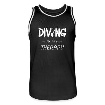 scuba diving, tauchen, diver - Männer Basketball-Trikot - Schwarz/Weiß - Vorne - AI Model Male 185 dark (185cm)