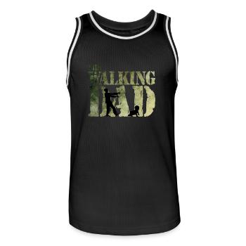 The walking Dad - Zombie - Papa -Humor-Baby-Vater - Maillot de basket Homme - noir/blanc - Devant - AI Model Male 185 dark (185cm)
