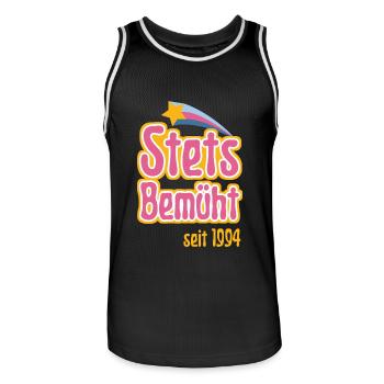 Stets Bemüht seit 1994 - Männer Basketball-Trikot - Schwarz/Weiß - Vorne - AI Model Male 185 dark (185cm)