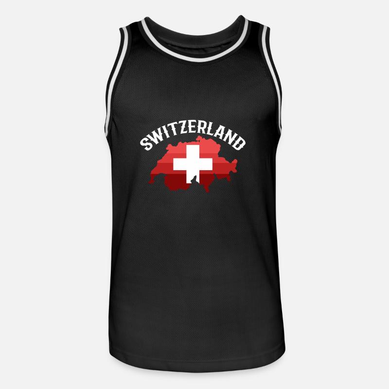 Schweiz Schweizer Schweizerdeutsch - Männer Basketball-Trikot - Schwarz/Weiß
