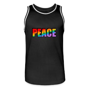Friedens-Regenbogen - Männer Basketball-Trikot - Schwarz/Weiß - Vorne - AI Model Male 185 dark (185cm)